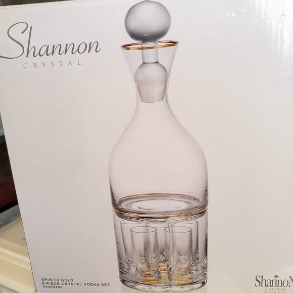 Shannon Eight shot glasses with decanter bottle and Ice bucket Set🆕NWT - Picture 3 of 7